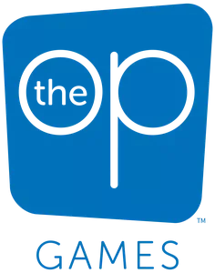 Logo of a gaming company featuring two circles and the word 'GAMES' underneath in blue.
