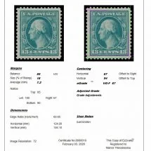 EzGrader eGrade certificate for stamp centering