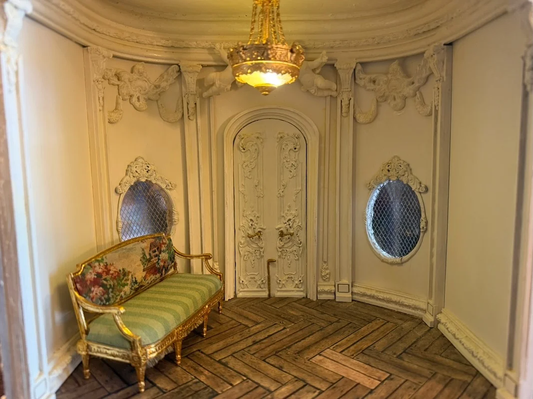 The Chateau Folly Room Box: A Finished Miniature Interior with a Handmade Chandelier