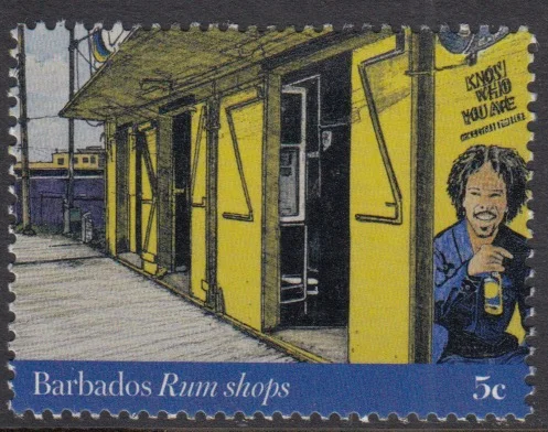 Barbados Rum Shop Stamps Bring Local Landmarks to a Five-Stamp Set