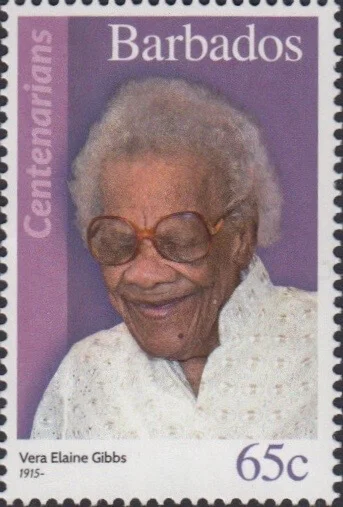 Barbados Centenarians - Barbados 65c Stamp – Vera Elaine Gibbs
