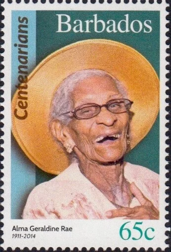 Barbados Centenarians - Barbados Stamps 65c - Alma Geraldine Rae