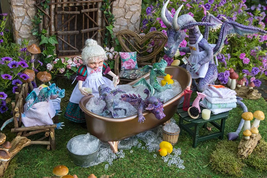 Martha Boers’ Doll Photography Brings Little Dragons to Bath Time