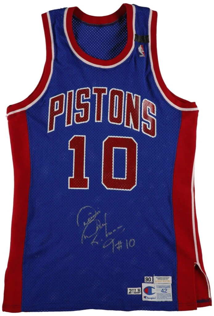  game-used jersey with the Detroit Pistons 