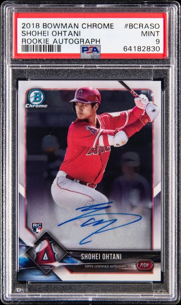 Shohei Ohtani Bowman Chrome “Rookie Autographs” insert, PSA Mint 9