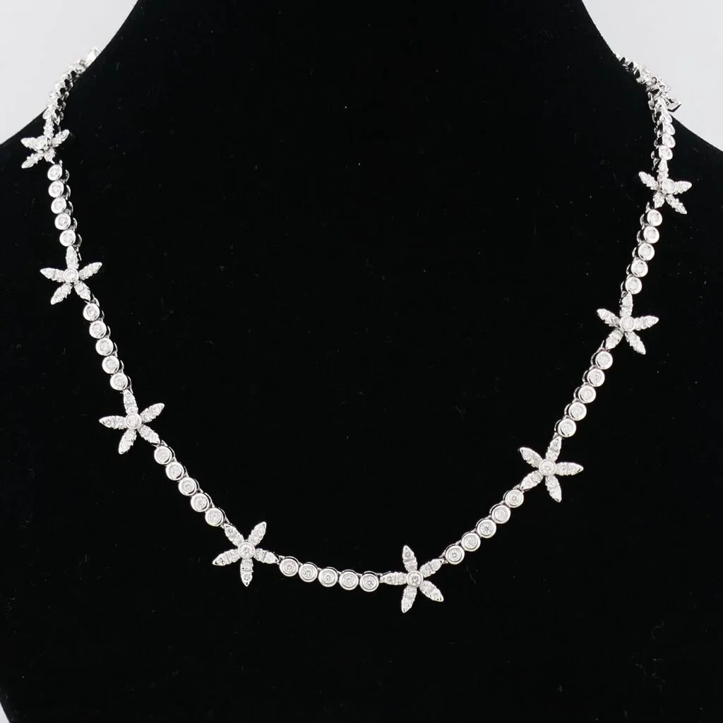Asprey eighteen-karat white gold and diamond necklace